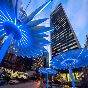 مصباح أرضي على شكل زهرة في مول مي تشن، تركيبة فنية للإضاءة الخارجية في المطاعم والمحطات - Product Image 6