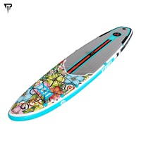 Planche à pagaie gonflable JTRDA 11' avec motif floral, pour la navigation sur les lacs et les rivières, capacité de 150 kg, accessoires inclus