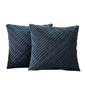 Nouvelle Arrivée Housse de Coussin de Luxe pour la Maison, en Velours Côtelé Tissé à Rayures Épaisses et Patchwork, Motif Écossais, pour Coussin de Dossier de Canapé, Douce - Product Image 1
