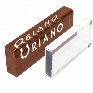 Tùy chỉnh rõ ràng <span class=keywords><strong>Acrylic</strong></span> đứng paperweight Tên tấm bàn in thăng hoa <span class=keywords><strong>logo</strong></span> ảnh <span class=keywords><strong>Acrylic</strong></span> khối hiển thị - Product Image 1