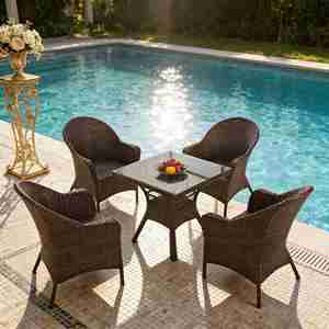 Ensemble de <span class=keywords><strong>table</strong></span> et de chaises de <span class=keywords><strong>jardin</strong></span> pour l'extérieur, <span class=keywords><strong>table</strong></span> basse, cour, hôtel, restaurant, balcon, <span class=keywords><strong>table</strong></span> carrée et chaises - Product Image 3