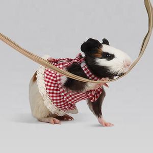 工場直販かわいいフェレットハニークォールハムスターリス屋外ハーネスペット牽引ロープリスチェック柄服 - Product Image 6
