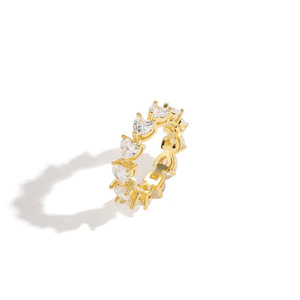 Anillo de Cobre con Zirconia en Forma de Corazón, Anillo de Amor con Zirconia de 5mm para el Dedo Índice, para Mujer - Product Image 5