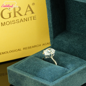 Anillo de Boda de Lujo para Mujer con Moissanita de 5 Quilates, Corte Pera, Chapado en Oro de 10/14/18K, Plata de Ley 925, Anillos con Diamantes - Product Image 4