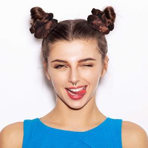 Custom Logo Hair Tie Set Pure Color Cloth Head Rope <strong>Scrunchies</strong> Hairband <strong>Scrunchy</strong> Silk Elastic Hair Band - Product Image 6