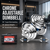 Ensemble d'haltères réglables 20 kg en fonte électrolytique, poids de gym à domicile, boîte portable pour l'entraînement de force du corps entier