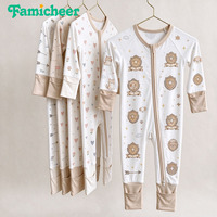 Pyjamas pour bébé en bambou écologiques à motifs variés, marque célèbre, combinaison en bambou personnalisée pour bébé, style preppy, pyjamas en bambou
