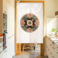 Rideau de porte plissé moderne pour la maison Couverture de porte occultante en tissu personnalisé pour Noël Halloween Festival-Janpan Design
