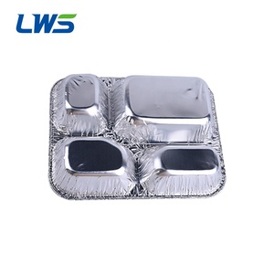 <span class=keywords><strong>4</strong></span> ngăn bao bì thực phẩm nhôm lá container dùng một lần nhôm lá khay dùng một lần nhôm lá Hộp Ăn Trưa với nắp - Product Image 5