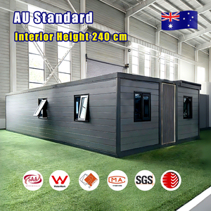 บ้านสำเร็จรูปแบบตู้คอนเทนเนอร์ขยายได้ หลังคาป้องกันพายุเฮอริเคน มาตรฐานออสเตรเลีย ราคาดี ทันสมัย เหมาะสำหรับบ้านขนาดเล็ก สำนักงาน โรงแรม โครงสร้างเหล็ก - Product Image 1
