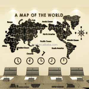 Accenti decorativi creativo stereoscopico ufficio azienda negozio casa arte decorativa mappa del mondo decorazione della parete in acrilico - Product Image 3