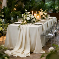 Nappe rectangulaire pour salle de banquet d'hôtel 88x130 pouces (223x330 cm) en tricot mat épais, anti-taches, pour repas formels