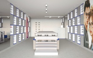 Kính cửa hàng hiển thị thiết kế hiện đại hiển thị quang học kệ chất lượng cao kính hiển thị truy cập - Product Image 3