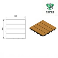 Dalles de terrasse WPC 300x300mm Co-extrusion ASA Ignifugées B1 Résistantes aux UV Emboîtables Étanches Écologiques pour Jardin Extérieur