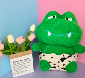 Série de Peluches Animaux Mignons de Dessin Animé, Coussin Doux et Moelleux à Câliner Ours Canard Crocodile Chien Jouet Cadeau pour Enfants Adultes Décoration Maison - Product Image 6