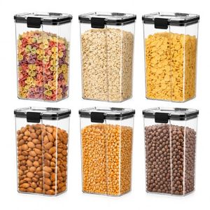 High Quality PET Stackable Space Saving Clear Plastic <b>Kitchen</b> <b>Canisters</b> for <b>Kitchen</b> Pantry Organization Modular Storage Solution - Product Image 2