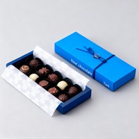 Conception personnalisée de boîte d'emballage cadeau alimentaire boîte d'emballage chocolat truffe boîte de bonbons chocolat avec séparateur