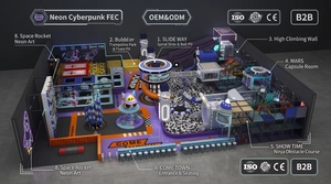 Équipement FEC intérieur personnalisé, thème néon cyberpunk, SLIDE WAY, trampoline en spirale, mur d'escalade, capsule MARS, SHOW TIME |   OEM&ODM - Product Image 3