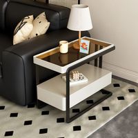 Ensemble de rangement pour salon, style italien moderne minimaliste, cadre en bois, dessus en verre, multifonctionnel, pour petit espace
