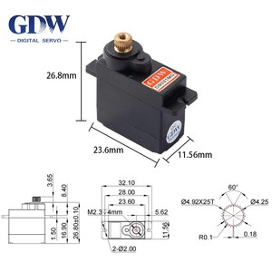 Servomoteur numérique Gdw DS041MG DS031MG 9g 12g, engrenage métallique miniature pour voiture, avion, modèle de bateau RC - Product Image 3