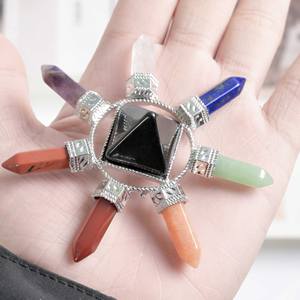Venta al por Mayor de Pequeñas Pirámides de Cristal, Material Hecho a Mano, Siete Chakras, Punta de Lápiz, Piedra de Ágata Natural, Meditación, Feng Shui - Product Image 4