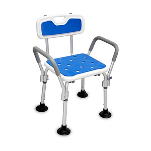 Chaise de douche Zabang en alliage d'aluminium avec accoudoirs et grand repose-pieds pour équipement de sécurité de salle de bain - Product Image 1
