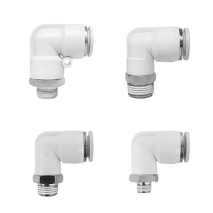 Conector Neumático en Codo de 90 Grados, Macho, Rosca BSP, Conexión Rápida para Tubos de 8mm, 10mm y 12mm - Product Image 2