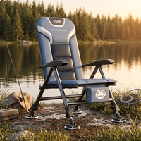 Siège de pêche à la carpe ergonomique avancé avec accroche rapide pour accessoires, fixation universelle sur rail et accoudoir renforcé