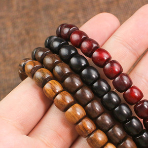 Bracelets en bois de santal 7x8mm, bois de santal noir, bois de rose noir, brin unique, pour hommes et femmes, bijoux cadeau - Product Image 2