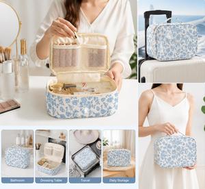 Custom Cosmetic Bag Travel <b>Makeup</b> Organizer Portable Toiletry Bag Large Capacity Beauty <b>Case</b> for Women Girls - Product Image 3