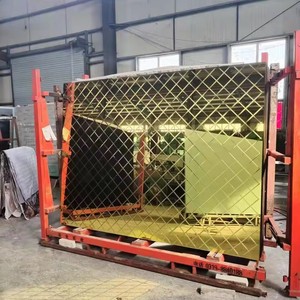 Luxury Bathroom <strong>Mirror</strong> <strong>Rectangular</strong> Art <strong>Mirror</strong> with V-groove Wall Decoration Aluminum Glass Float Style China 5mm Dark Blue - Product Image 4