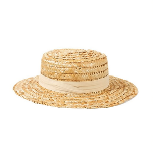 Cappello di paglia con bordo largo decorato con nastro da 7 cm, protezione solare estiva - Product Image 1