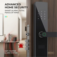 Serrure de porte intelligente Baodeli avec empreinte digitale, carte, clé, mot de passe, déverrouillage via Tuya et application Cloud pour portes en bois et en aluminium