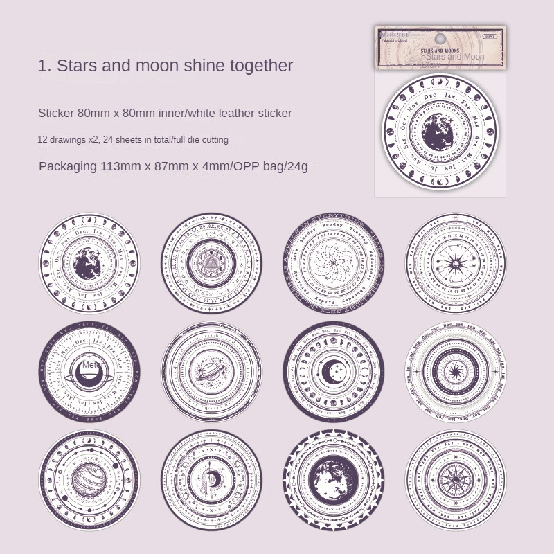 A Stars and moon shining together