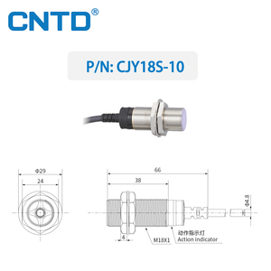 CJY18S-10 датчик приближения CNTD, цилиндрический тип, датчик приближения M12, металлический индуктивный датчик приближения для промышленного производства IP67 - Product Image 3