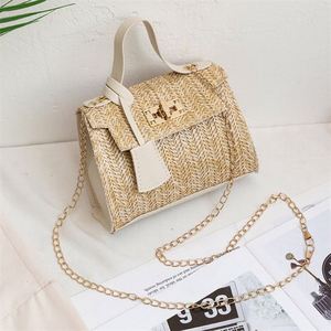 Bolsos de <span class=keywords><strong>Moda</strong></span> para Chicas, Bolso de Paja Dorado del Proveedor, Hermoso Bolso de Playa Hecho a Mano - Product Image 4