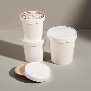 Cheap <b>Disposable</b> Container Eco Friendly Biodegradable Bucket Take Out Kraft Paper Soup Bowl With <b>Lid</b> - Product Image 4