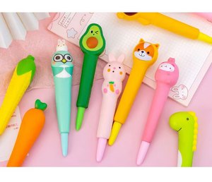 Pink Squeeze Neutral <b>Pen</b> Cartoon Cute 0.5mm Plastic Gel <b>Pen</b> Student School Creative Stationery Soft Squishy Rubber Silicone - Product Image 2