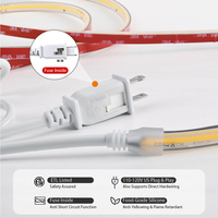 Bande lumineuse LED extérieure ETL 120V AC110-120V en silicone solide, sans driver, Plug & Play, résistante aux intempéries, 12W 15W, rouleau de 30M, COB R90
