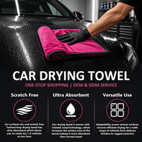 Serviette de séchage automobile en microfibre tissée, résistante aux déchirures, écologique, séchage rapide, sans peluches, double face, pour le detailing et le nettoyage