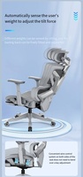 Chaise de bureau ergonomique en maille intégrale, réglable en hauteur, noire, de style patron, pivotante, pour le jeu