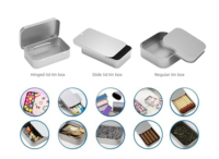 Noir Rectangle Métal Fer Blanc Conteneur Carré Tiroir Glissière Thé Alimentaire Bonbons Boîte En Aluminium Industrielle Sérigraphie pour L'emballage