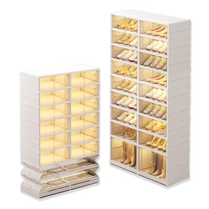 Acheter Armoire à Chaussures Intégrée Transparente Et Sans Installation, étagère à Chaussures De Rangement En Plastique Moderne Et Simple, Boîte à Chaussures Pliable