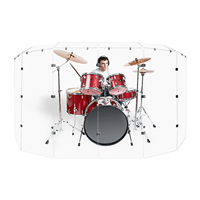 Ensemble de panneaux de protection de tambour en acrylique professionnel avec charnières chromées-insonorisation modulaire de 2 pieds x 5 pieds pour scène et studio