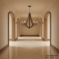 Lustre long industriel rétro personnalisé, style campagnard américain, en acier noir, petit luminaire suspendu à bougie, LED, ampoule E26