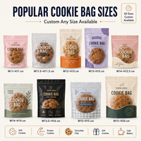 Emballages alimentaires flexibles personnalisés transparents à trois côtés thermosoudés pour biscuits, sachets individuels pour biscuits avec logo