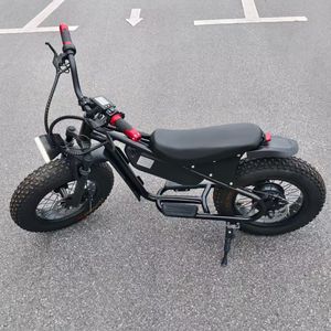 Moto <span class=keywords><strong>électrique</strong></span> rétro puissante de 16 pouces avec batterie cachée, double suspension, frein à disque, pneus larges pour la neige, le tout-terrain et la plage - Product Image 5