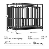 Cage pour chien pleine grandeur en fer, double porte, robuste, anti-évasion, clôture de sécurité verrouillable, boîte simple en plastique solide