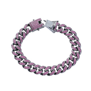 2026 New Innovation Geometric Design Alloy Purple Chain <b>Bracelet</b> Hiphop Style Men's <b>Bracelet</b> Trendy Jewelry Wholesale - Product Image 4