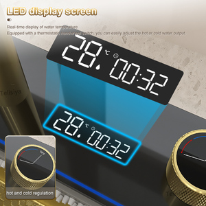 Évier de cuisine intelligent noir avec lumière d'affichage numérique et robinet cascade pour cuisine d'hôtel restaurant - Product Image 6